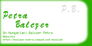 petra balczer business card